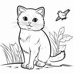 chat et oiseau