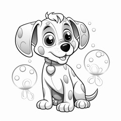 dog balloon animal with circles around  for the background