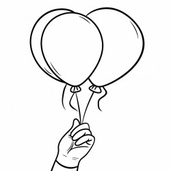 a hand that let some balloon go with the shape of these letters o m and a