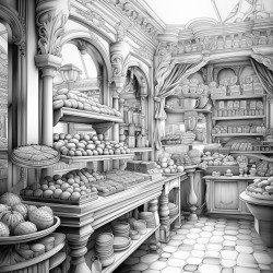 a large detailed bakery with a wide variety of products