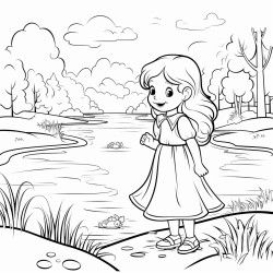 girl near a lake