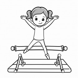 gymnast doing acrobatic handstand on balance beam