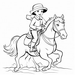 a old girl riding a big horse
