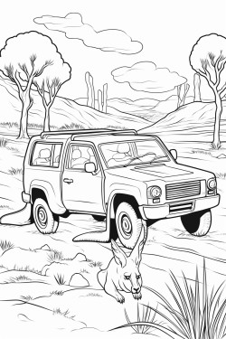 cartoon 4wd australian animals