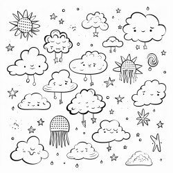 page avec 24 petits nuages