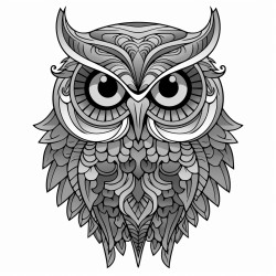 an owl with bright colors