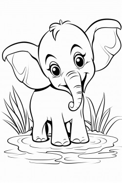 an elephant sprouting water