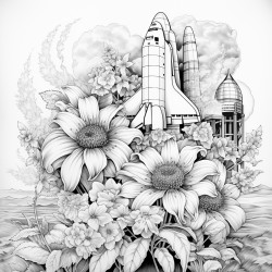 space shuttle sunflowers