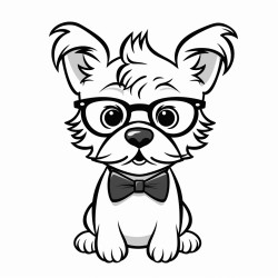 a dog with glasses