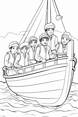 fishers boys working in a big boat