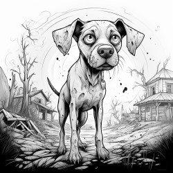 zombie dog with big eyes