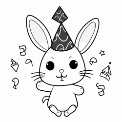 rabbit in party hat
