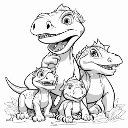 family cubs of dinosaurs
