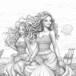 mermaids on a beach