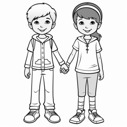 a 5 year old and 18 year old holding hands with