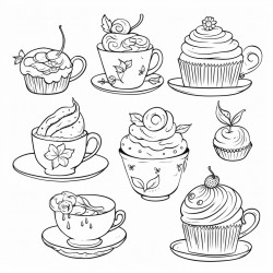 whimsical tea party treats with teacupshaped cupcake