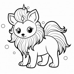pomeranian dog with a unicorn horn