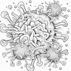 flu virus particles