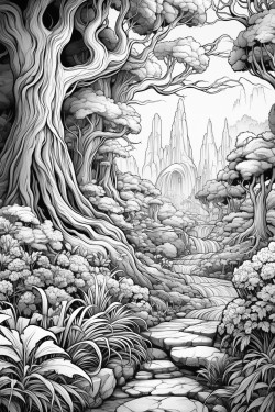 explore an enchanted forest filled with mythical creatures and glowing plants