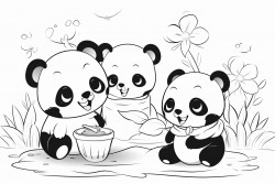 pandas playing