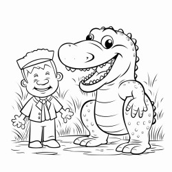 crocodile and man