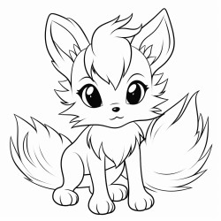 a cute 9 tailed fox