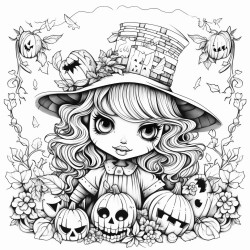 halloween pictures with a lot of leaves and flowers in the back ground