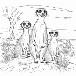 meerkats in the savannah