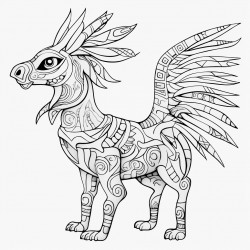 create a pencil sketch of an alebrije worksheet