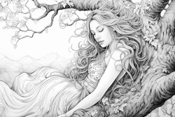 a woman in a natural place that embrace a tree