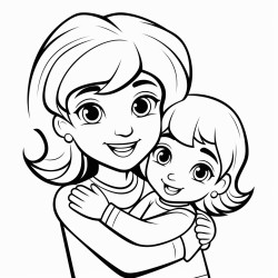 mother and kid hugging