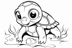 a baby sea turtle crawling out of its egg