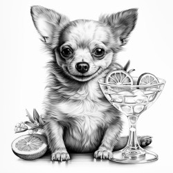 chihuahua in a margarita glass