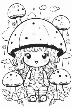 a cute forest whispe  coloring bookvector white background black and white black drawing