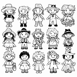 18scarecrows with fun outfits
