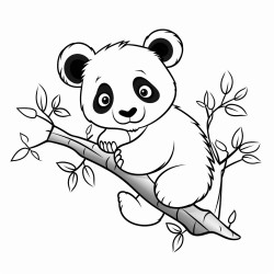 panda climbing a tree