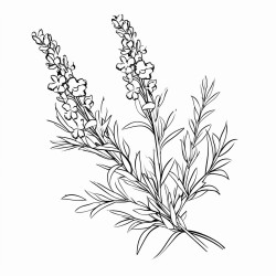 a sprig of lavender its fragrant flowers calming and serene