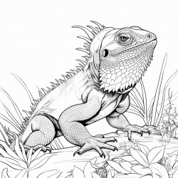 bearded dragon near water