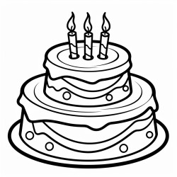 create cartoon style birthday cake without candles and no background