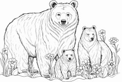 family of bears with a mom dad older brother and 2 younger sisters going about life together