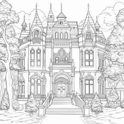 a big house with a very big door