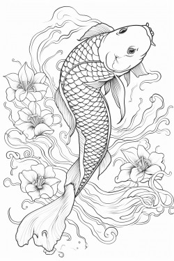 fairy tale koi fish pond tattoo