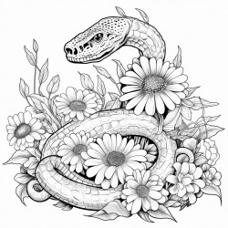snake and sunflowers