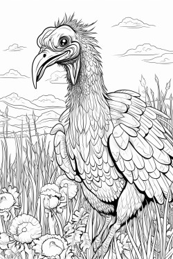 crazy monster zombie turkey in a field