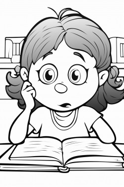 a girl taking a test with a worried look on her face