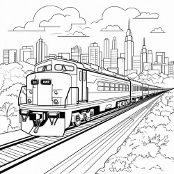 long freight train in the city