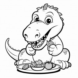dinosaur eating