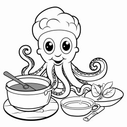 octopus cooking a meal