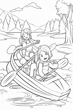 kids in a kayak
