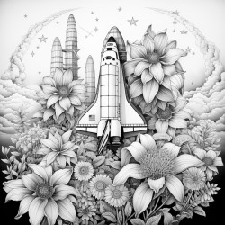 space shuttle sunflowers